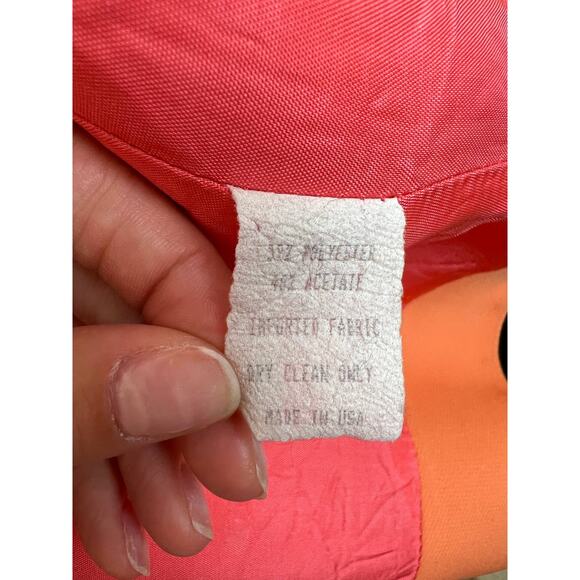 VINTAGE BANU Paris Orange Long Sleeve Oversize Collar Zip Front Jacket Size 10 - Picture 7 of 8